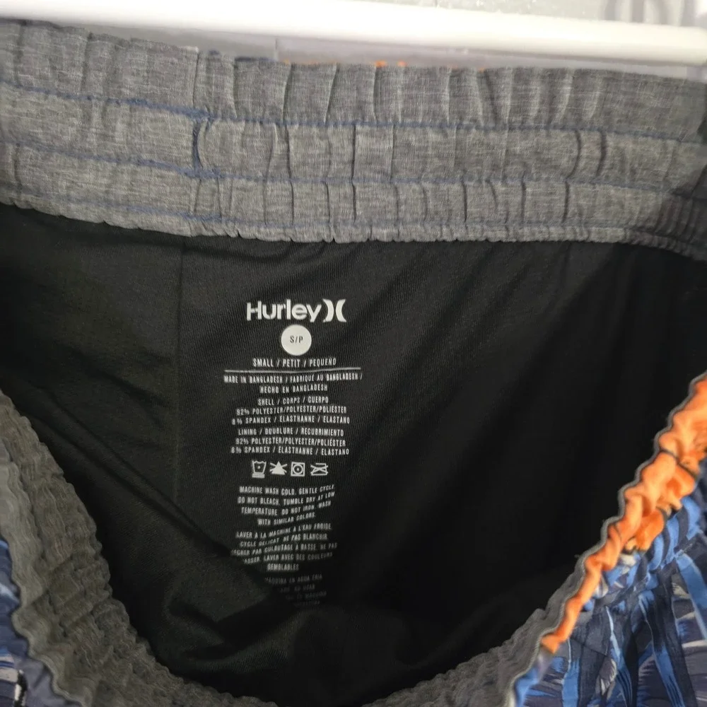 Hurley Swim Trunks‎ Mens Small Blue Orange Tropical Floral Board Shorts